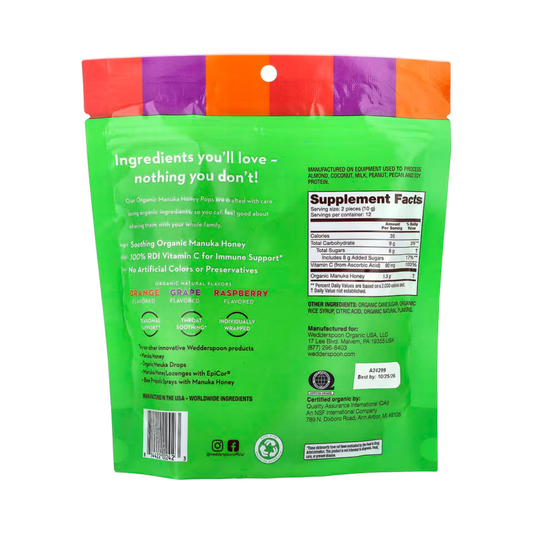 Wedderspoon, Throat Soothing Manuka Honey Pops, 3 Flavor Variety Pack, 24 Count, 4.15 oz, 118 g