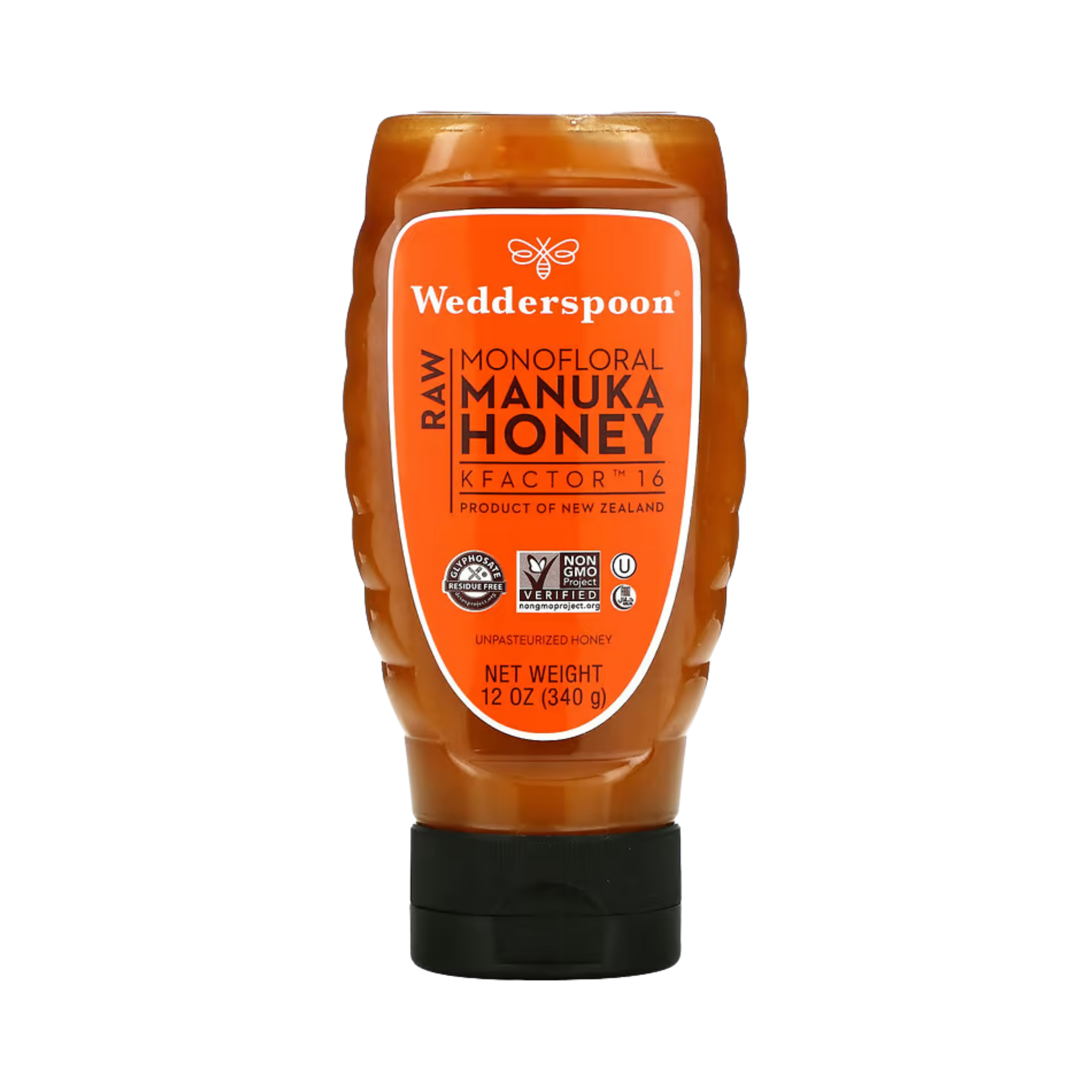 Wedderspoon, Raw Monofloral Manuka Honey, KFactor 16, 12 oz, 340 g