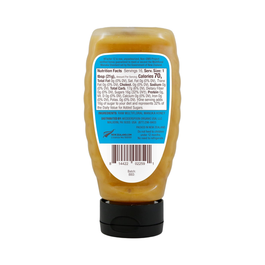 Wedderspoon, Raw Multifloral Manuka Honey, KFactor 12, 12 oz, 340g