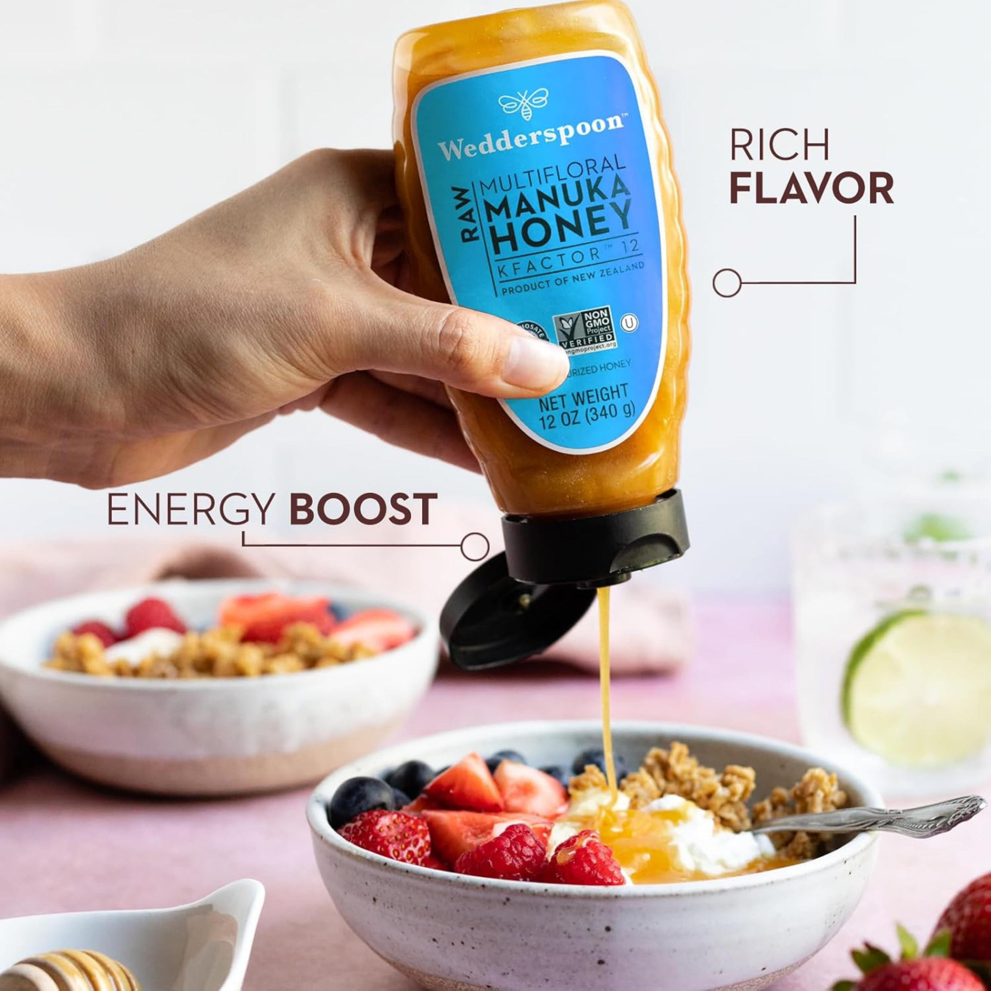 Wedderspoon, Raw Multifloral Manuka Honey, KFactor 12, 12 oz, 340g