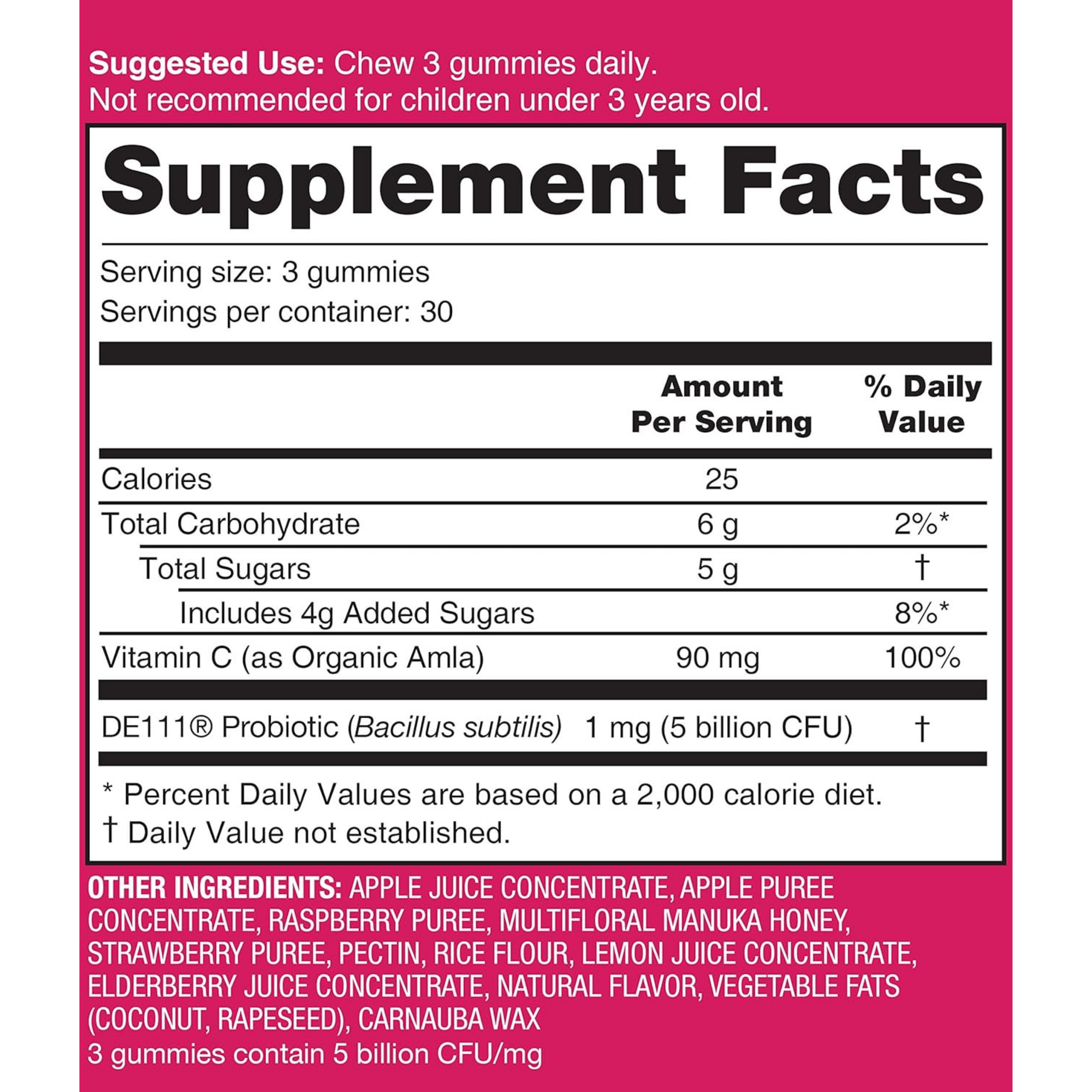 Wedderspoon, Manuka Honey Immunity Gummies Berry, 90 Chewables