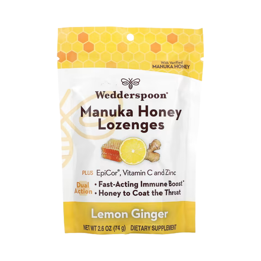 Wedderspoon, Manuka Honey Lozenges, Lemon Ginger, 2.6 oz, 74 g