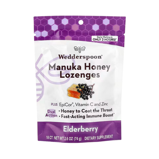 Wedderspoon, Manuka Honey Lozenges, Elderberry, 2.6 oz, 74 g