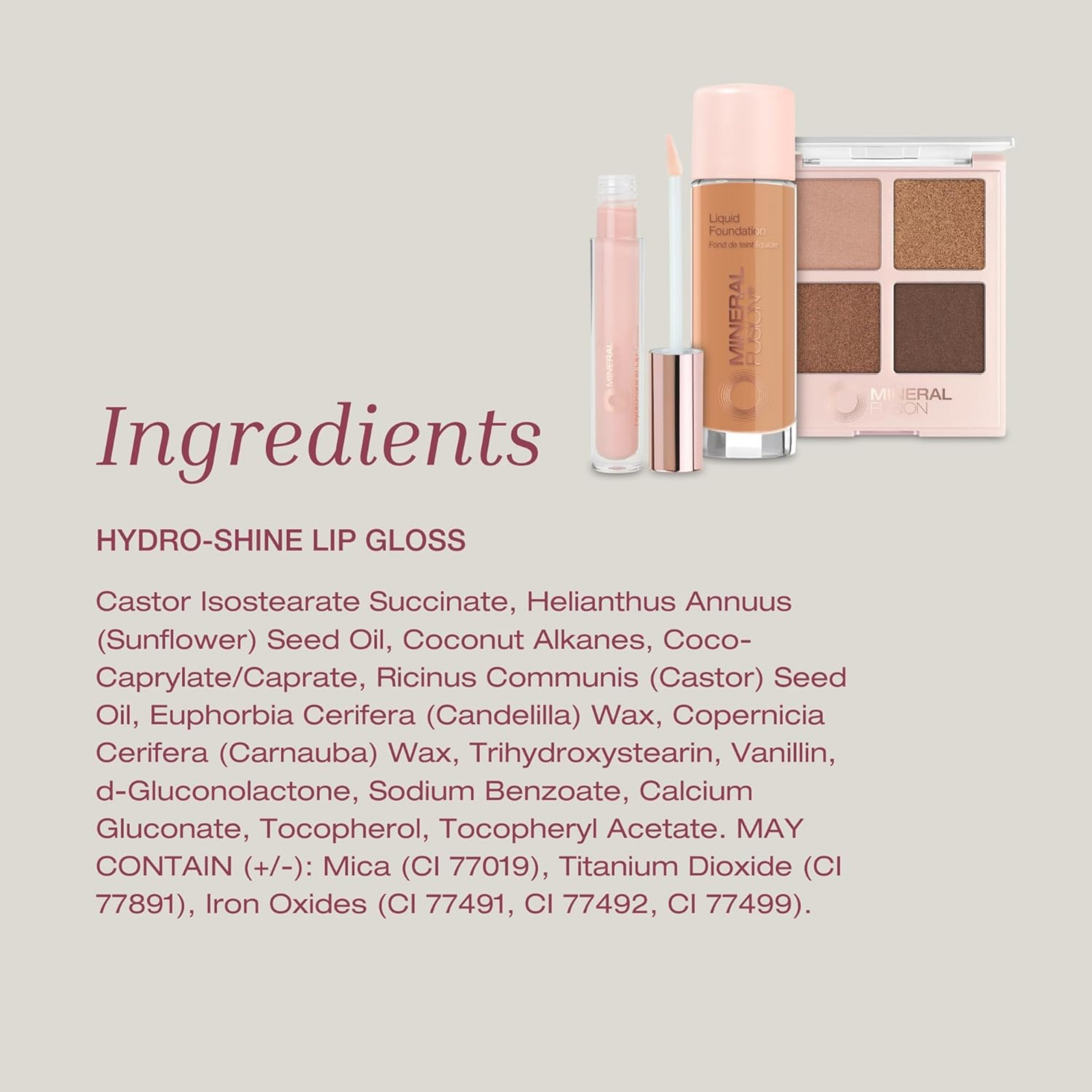 Mineral Fusion, Hydro-Shine Lip Gloss, Santorini