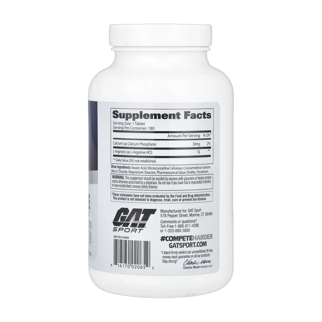 GAT, L-Arginine, 180 Tablets