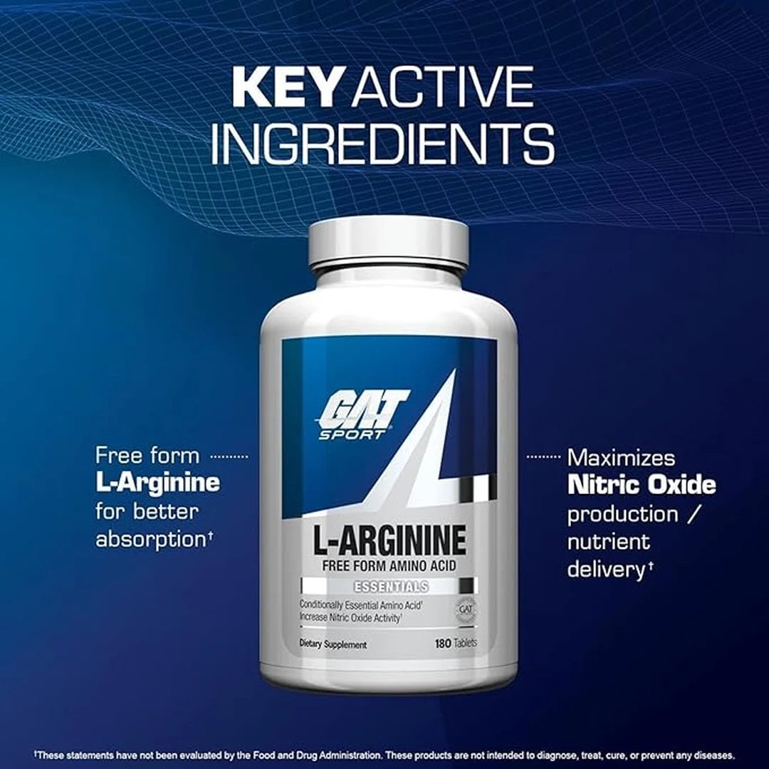 GAT, L-Arginine, 180 Tablets
