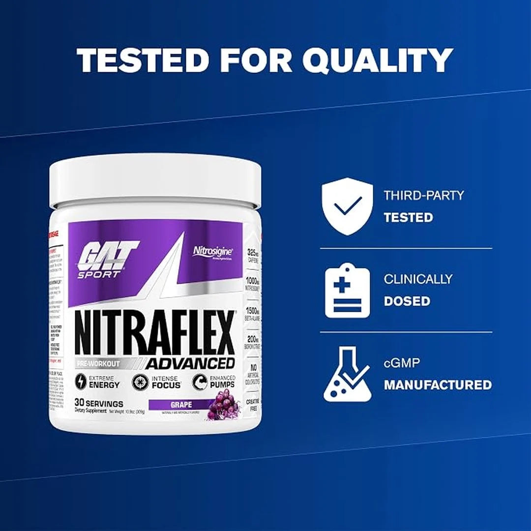 GAT, Sport, NITRAFLEX® Advanced, Pre-Workout, Grape, 10.9 oz (309 g)