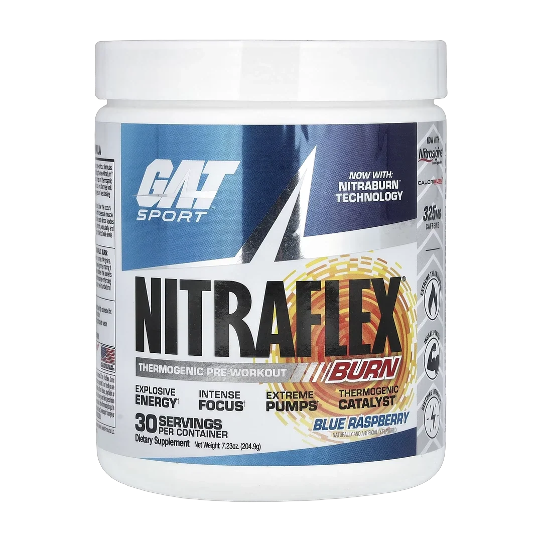 GAT, Sport, NITRAFLEX Burn, Blue Raspberry, 7.23 oz (204.9 g)