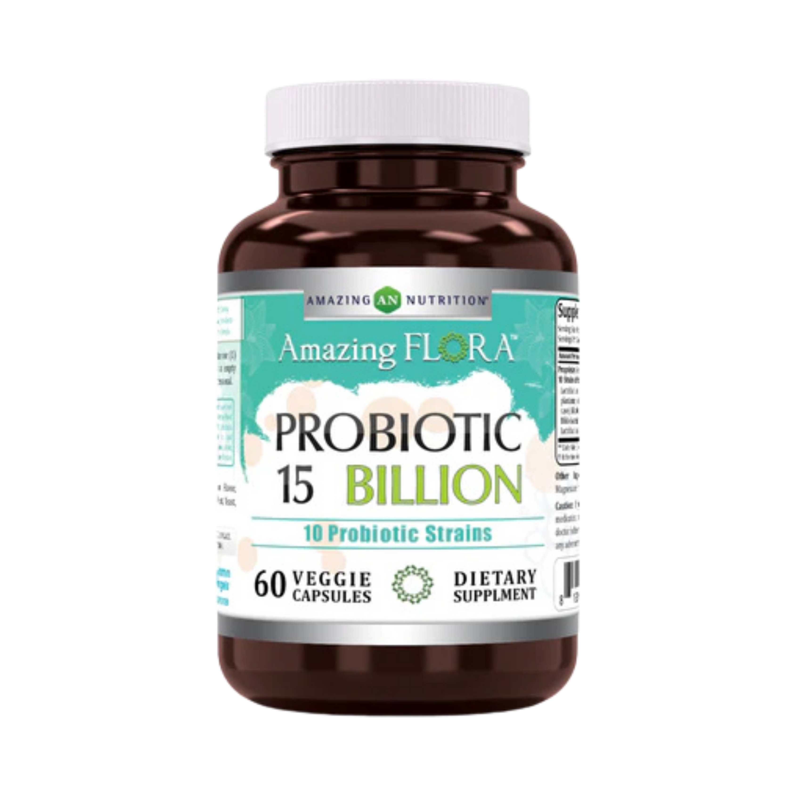 Amazing Flora, Probiotic 15 Billion, 10 Strains, 60 Veggie Capsules