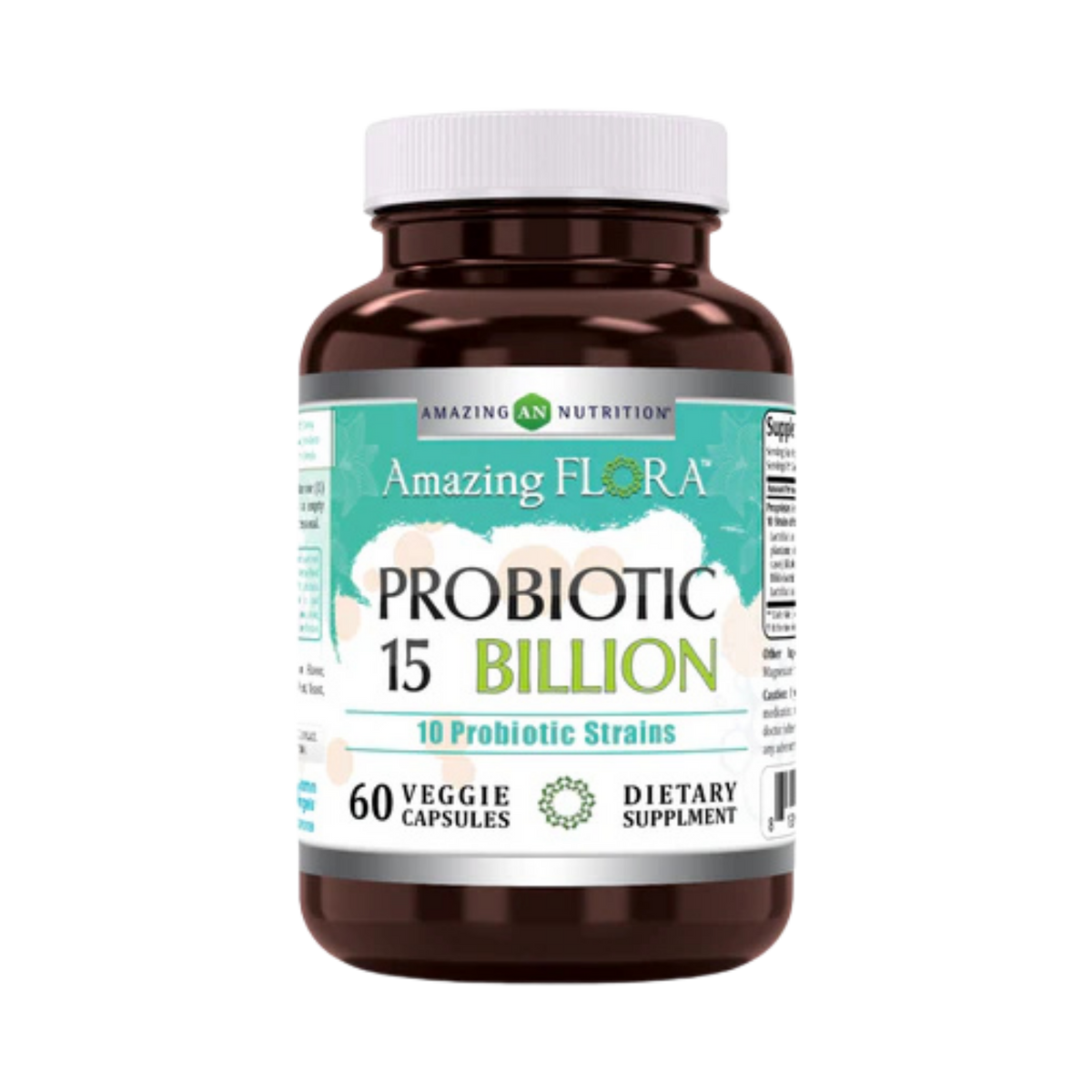 Amazing Flora, Probiotic 15 Billion, 10 Strains, 60 Veggie Capsules
