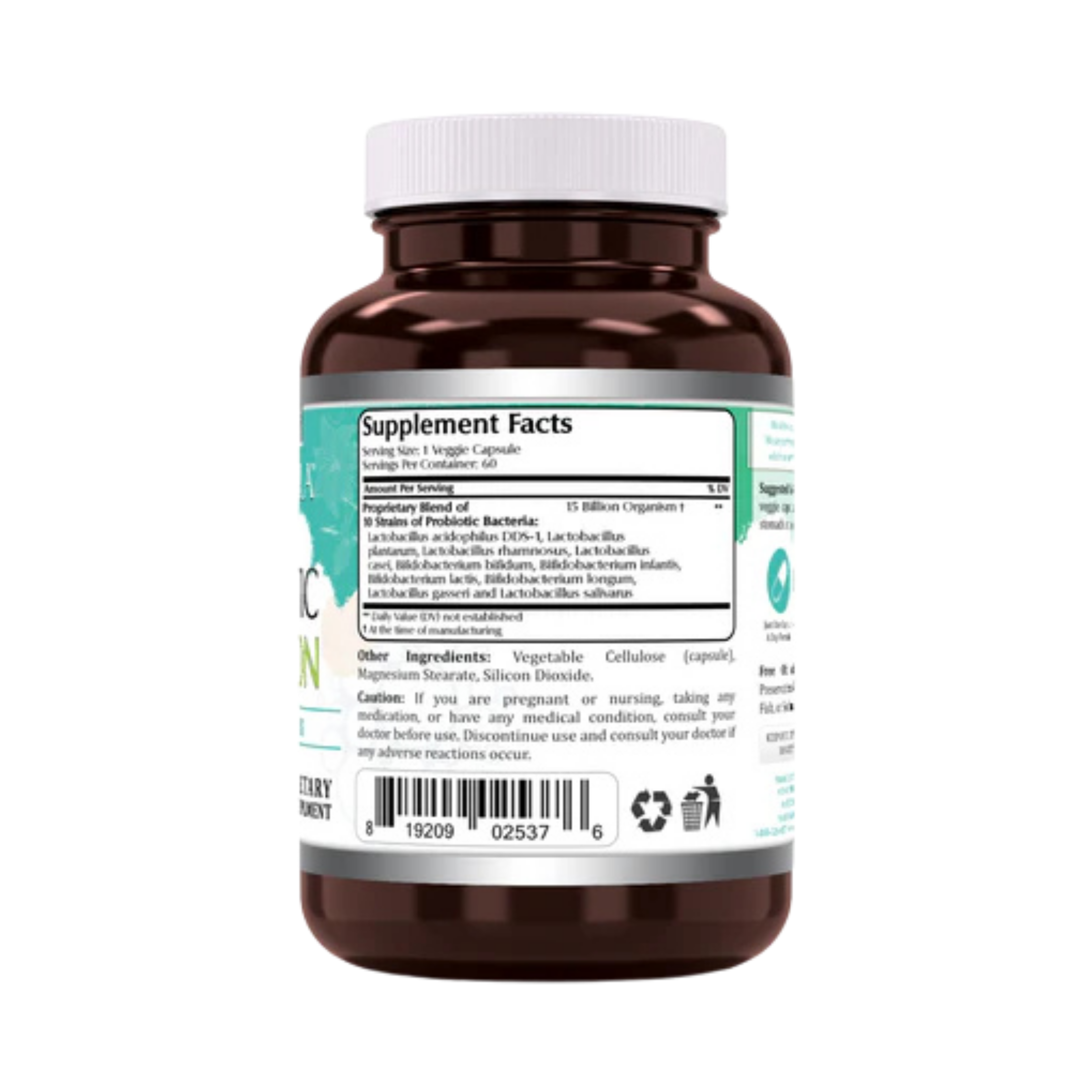 Amazing Flora, Probiotic 15 Billion, 10 Strains, 60 Veggie Capsules