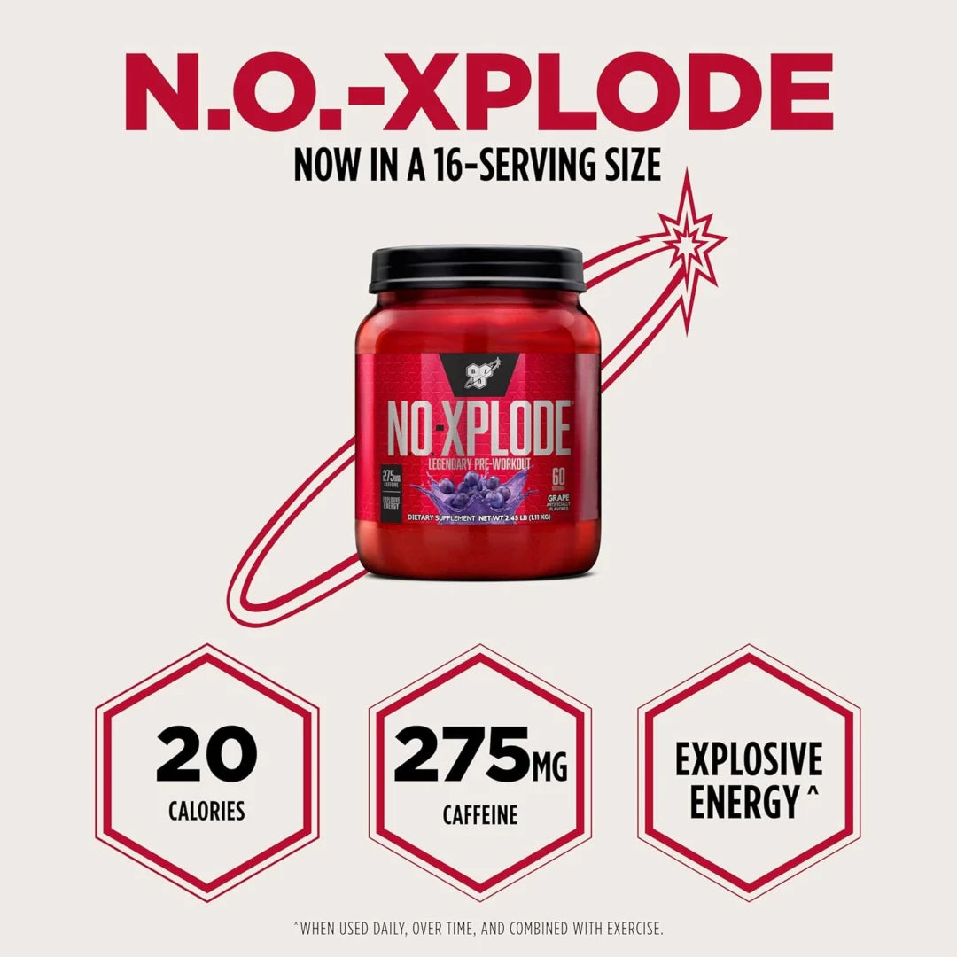 BSN, N.O.-Xplode®, Legendary Pre-Workout, Grape, 2.45 lbs (1.11 kg)