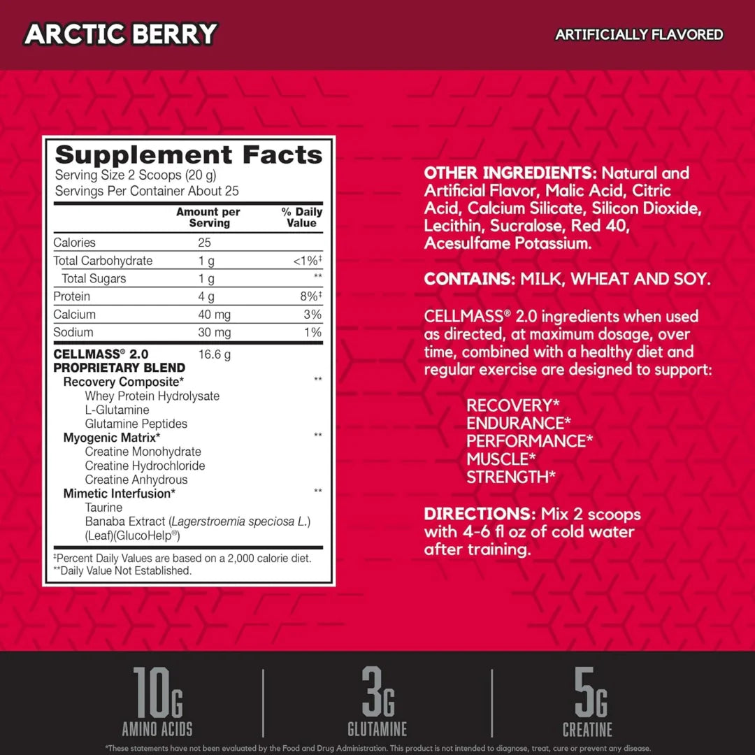 BSN, Cellmass 2.0®, Advanced Strength, Arctic Berry, 1.09 lb (495 g)