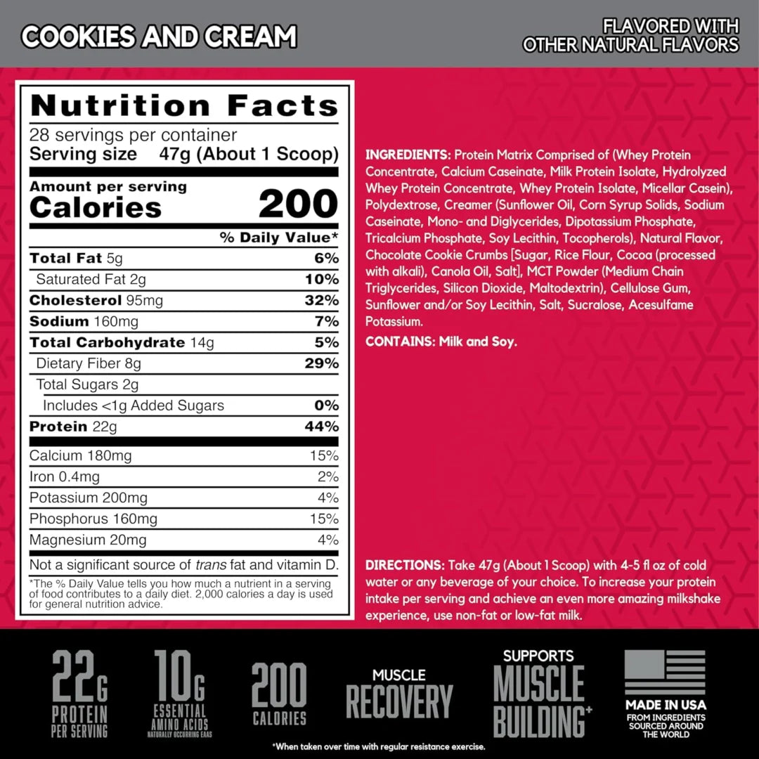 BSN, Syntha-6®, Ultra Premium Protein Matrix, Cookies & Cream, 2.91 lb (1.32 kg)
