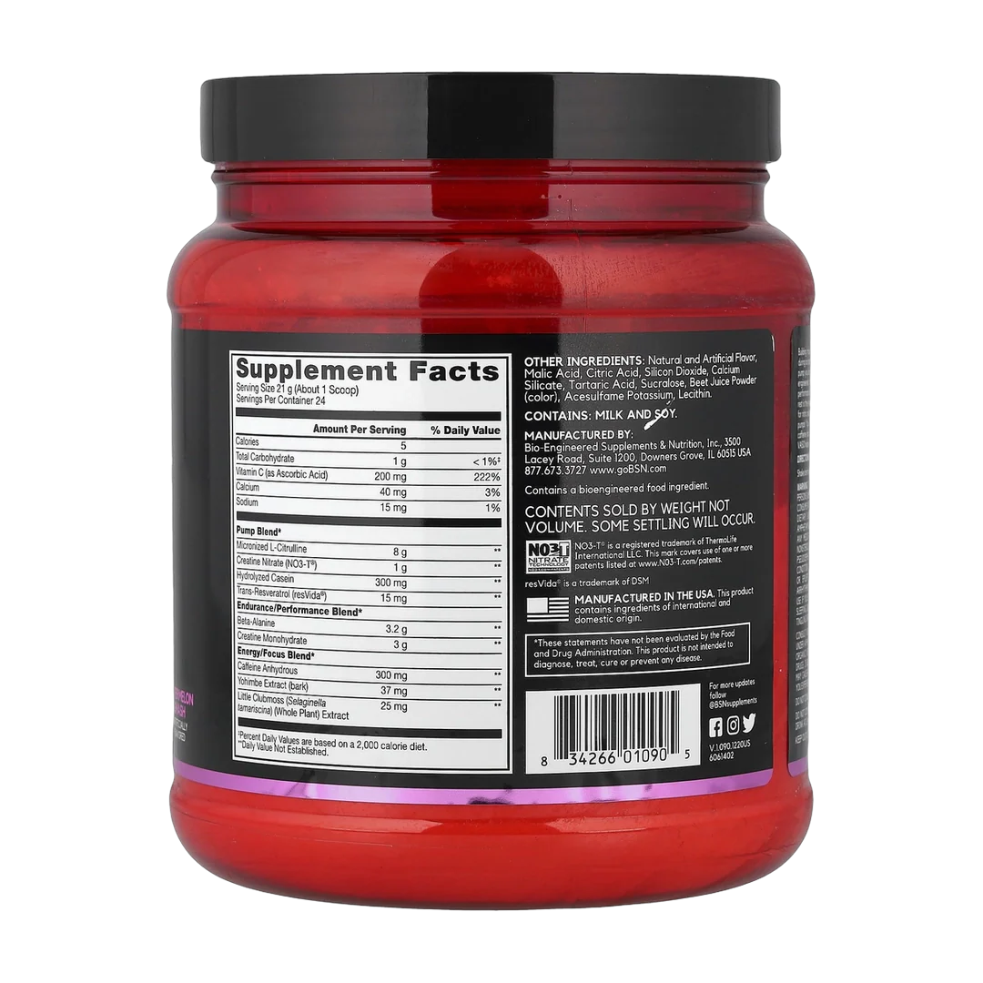 BSN, No-Xplode® VASO, Ultimate Pump Pre-Workout, Watermelon Smash, 1.11 lb (504 g)