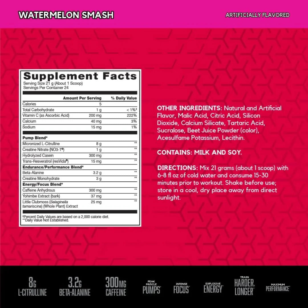 BSN, No-Xplode® VASO, Ultimate Pump Pre-Workout, Watermelon Smash, 1.11 lb (504 g)