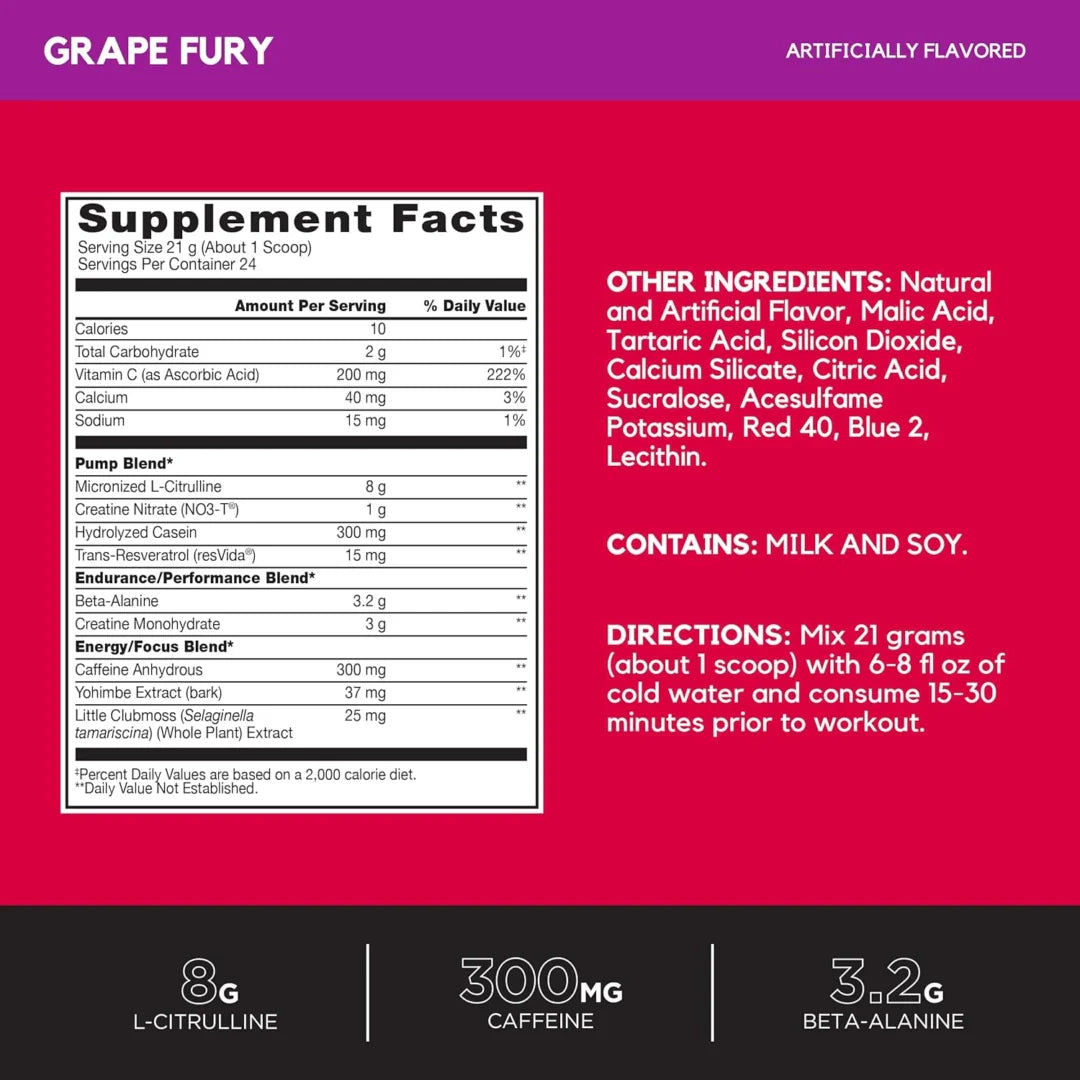 BSN, No-Xplode® VASO, Ultimate Pump Pre-Workout, Grape Fury, 1.11 lb (504 g)