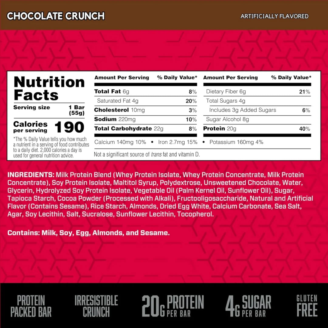 BSN, Protein Crisp, Chocolate Crunch, 12 Bars, 1.94 oz (55 g) Each