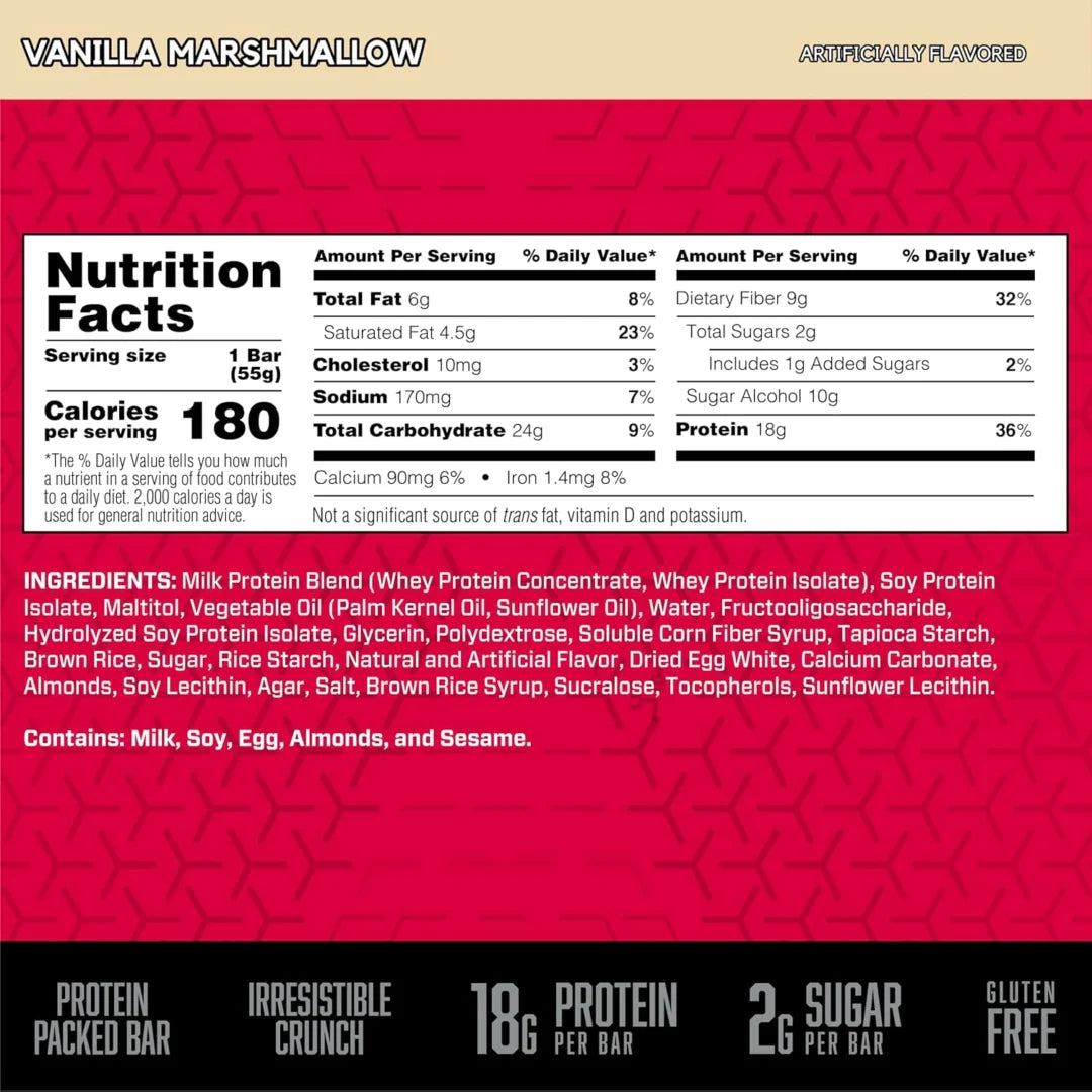 BSN, Protein Crisp, Vanilla Marshmallow, 12 Bars, 1.94 oz (55 g) Each