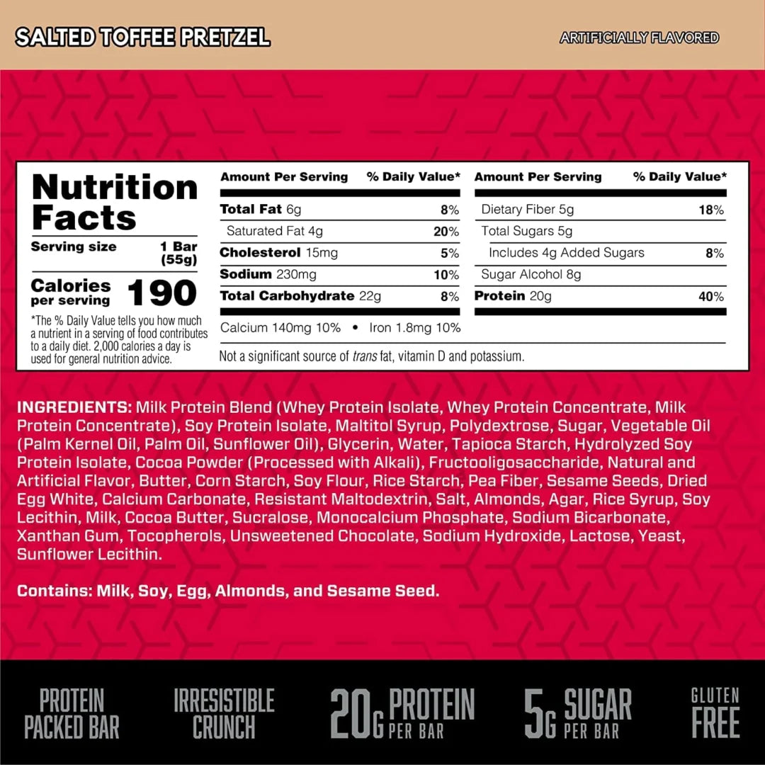 BSN, Protein Crisp, Salted Toffee Pretzel, 12 Bars, 1.94 oz (55 g) Each