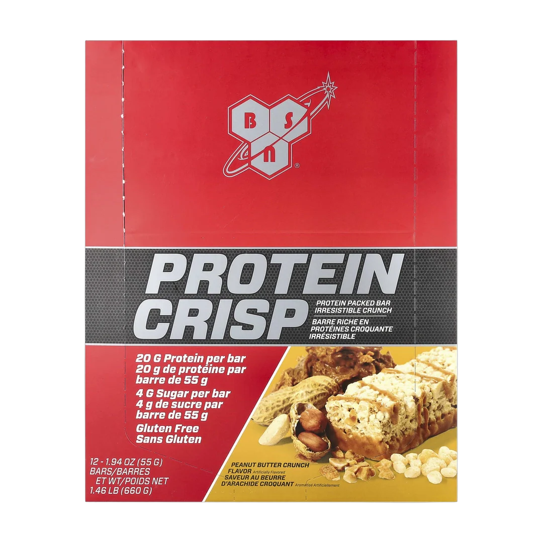 BSN, Protein Crisp, Peanut Butter Crunch, 12 Bars, 1.94 oz (55 g) Each
