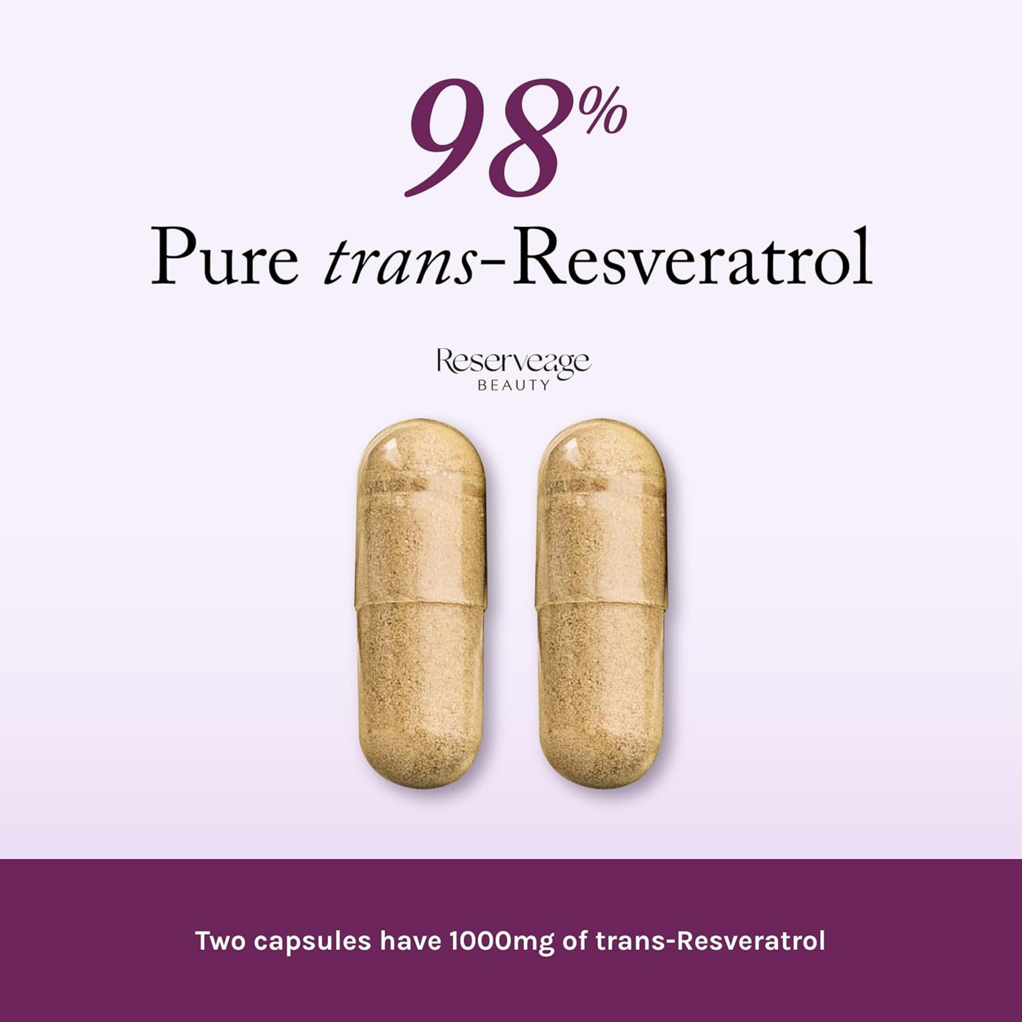 Reserveage Beauty, Resveratrol, 1000 mg, 60 Veggie Capsules