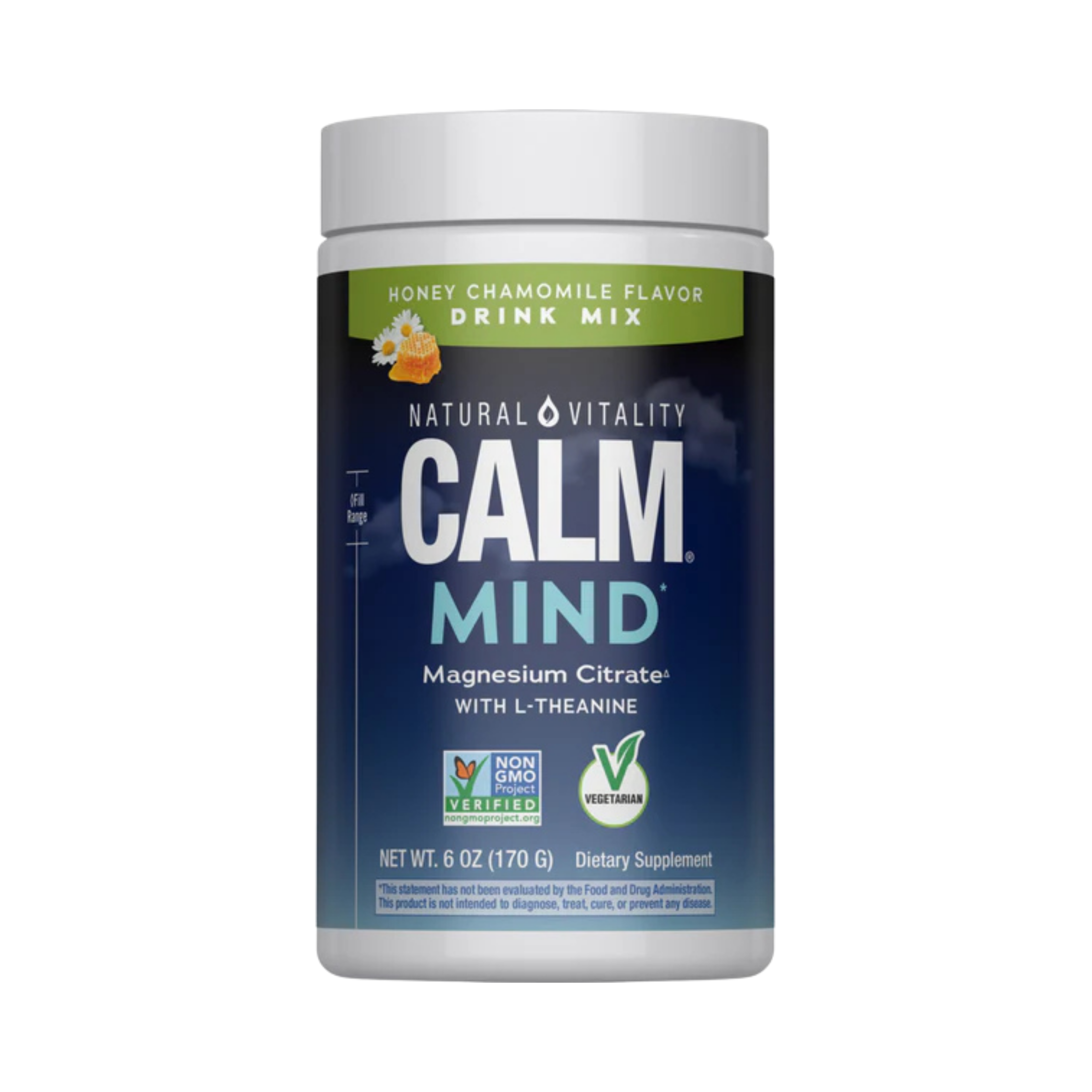 Natural Vitality, CALM Mind, Magnesium Citrate with L-Theanine Drink Mix, Honey Chamomile, 6 oz, 170 g