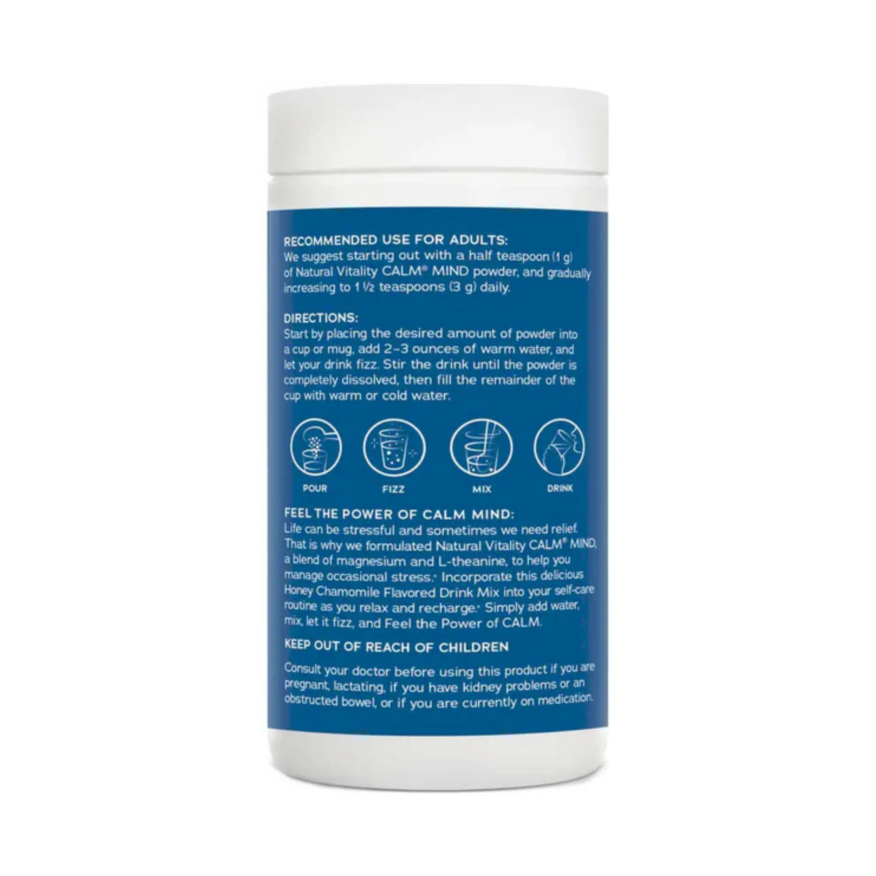 Natural Vitality, CALM Mind, Magnesium Citrate with L-Theanine Drink Mix, Honey Chamomile, 6 oz, 170 g