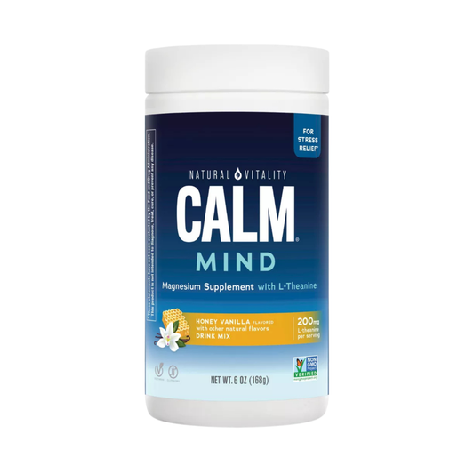 Natural Vitality, CALM Mind, Magnesium Supplement with L-Theanine, Honey Vanilla, 200mg, 168g