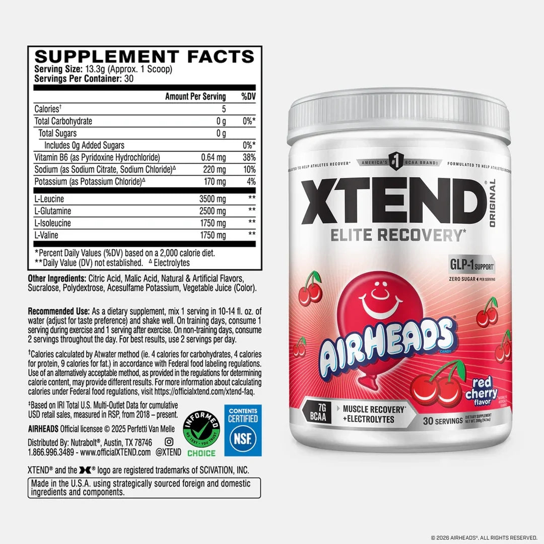 XTEND, 7G BCAA, Air Heads® Cherry, 14 oz (399 g)