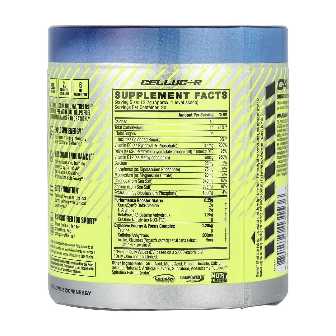 C4 / Cellucor, C4® Sport, Pre-Workout, Icy Blue Razz, 8.6 oz (244 g)