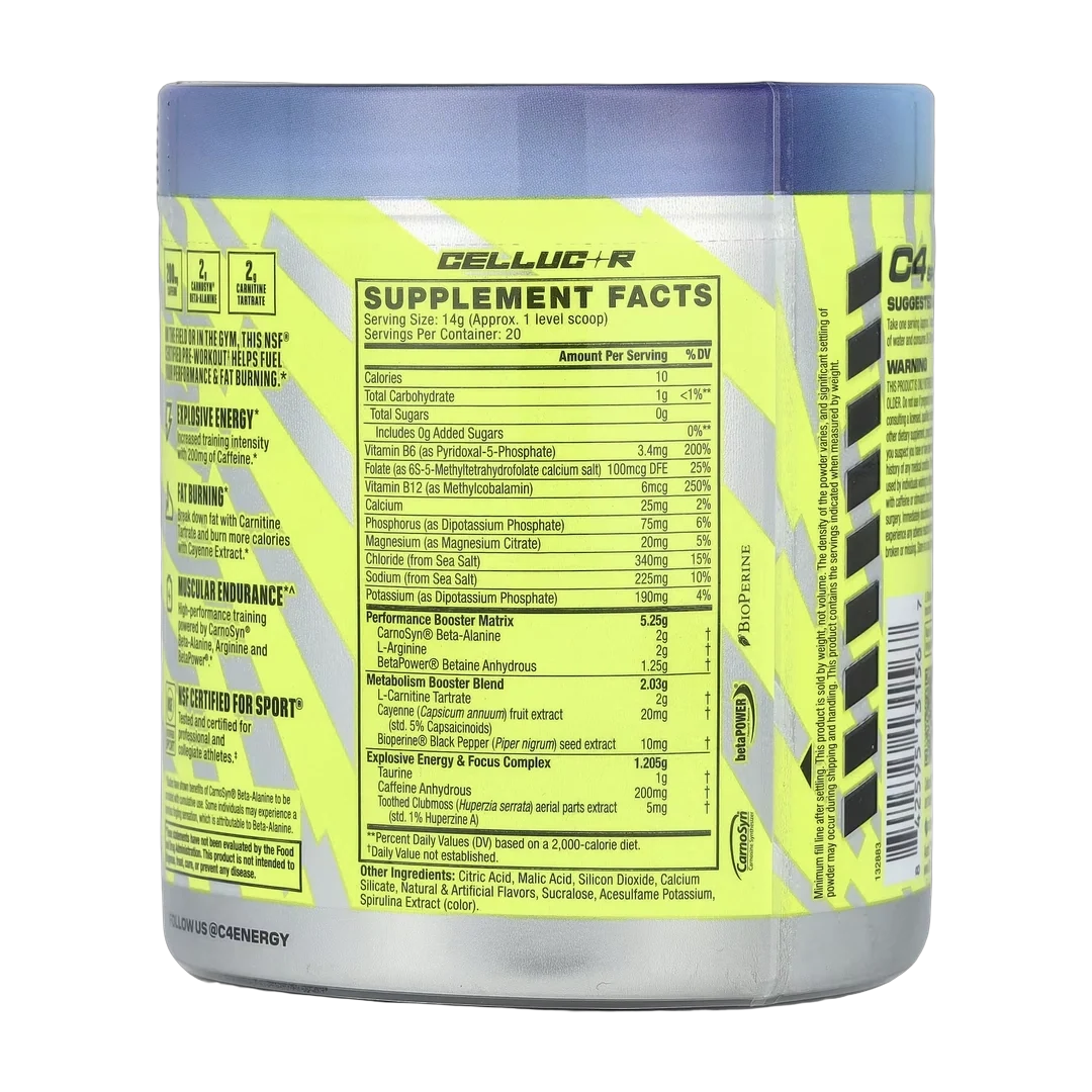 C4 / Cellucor, C4® Sport Ripped, Pre-Workout, Artic Snow Cone, 9.9 oz (280 g)