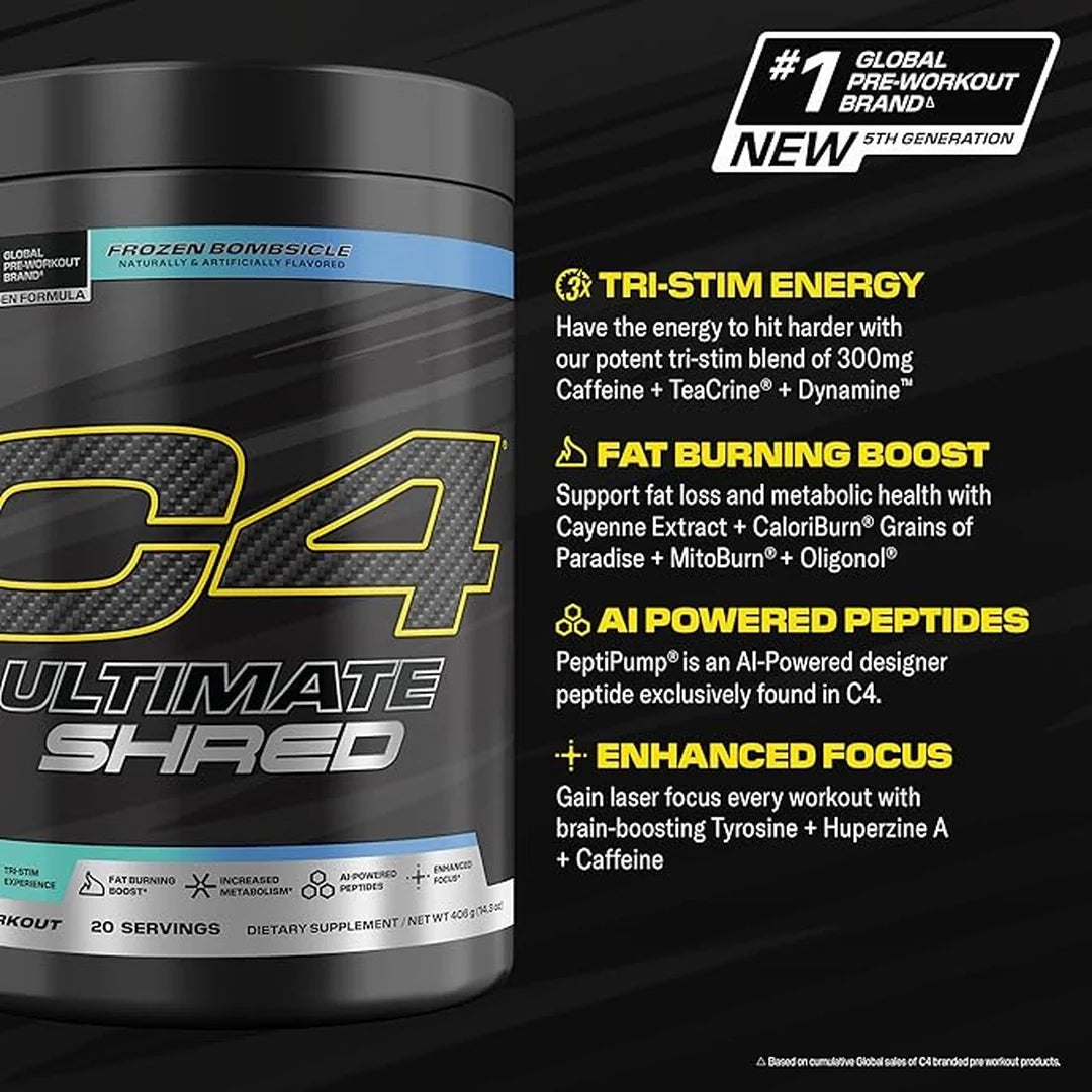 C4 / Cellucor, C4® Ultimate Shred, Pre-Workout, Frozen Bombsicle, 14.3 oz (406 g)