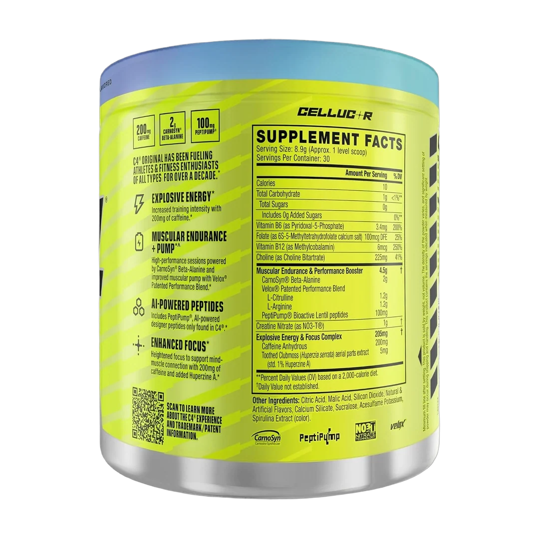 C4 / Cellucor C4® Original, Pre-Workout, Icy Blue Razz, 9.4 oz (267 g)