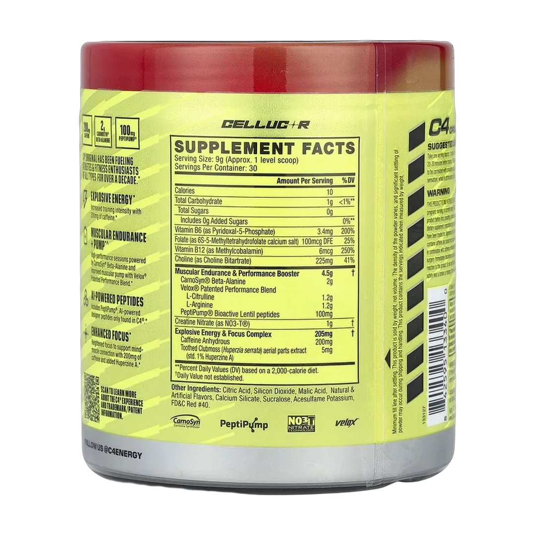 C4 / Cellucor C4® Original, Pre-Workout, Hawaiian Punch®, Fruit Juicy Red®, 9.5 oz (270 g)