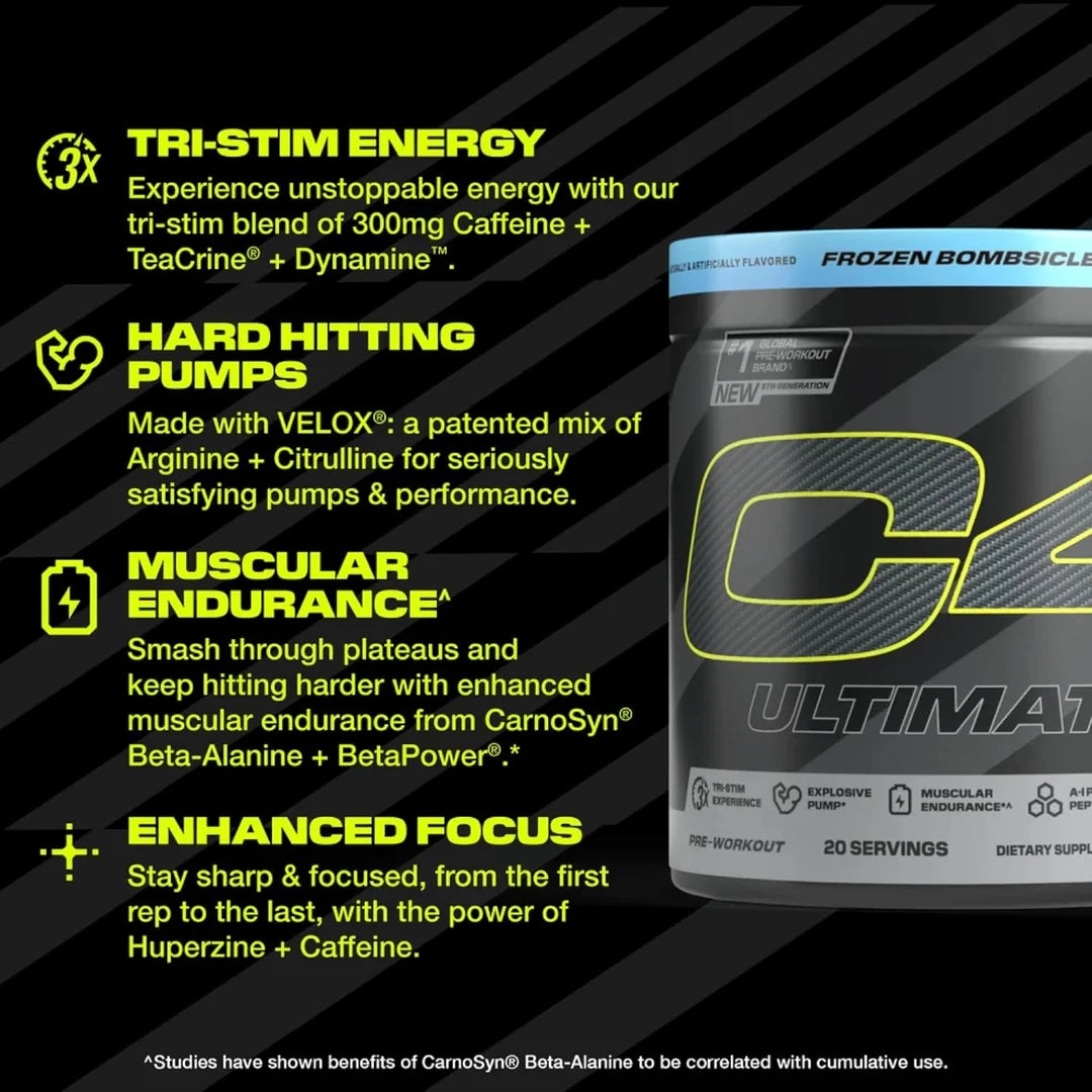 C4 / Cellucor, C4® Ultimate, Pre-Workout, Icy Blue Razz, 14.1 oz (400 g)