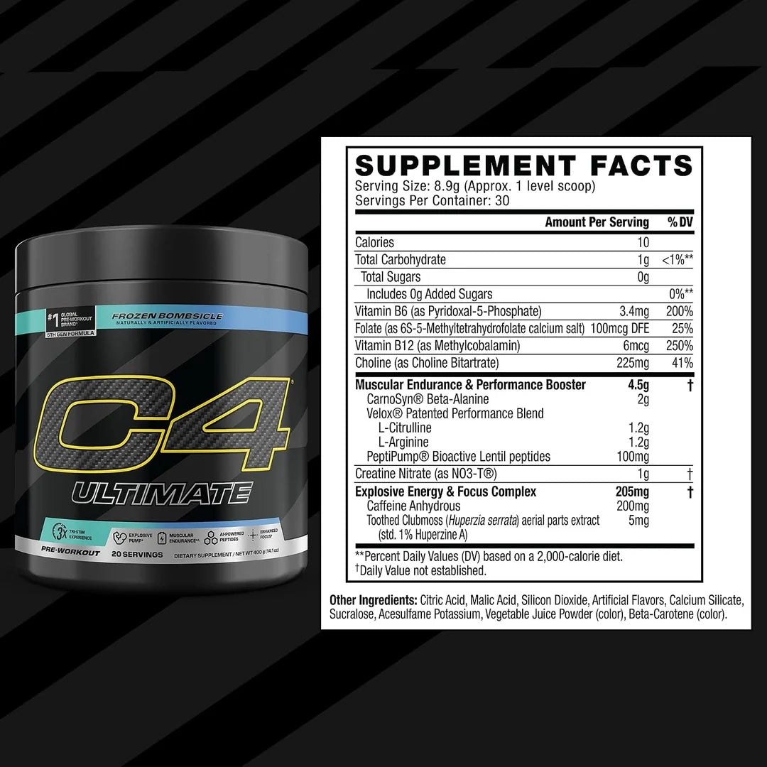 C4 / Cellucor, C4® Ultimate, Pre-Workout, Frozen Bombsicle, 14.1 oz (400 g)