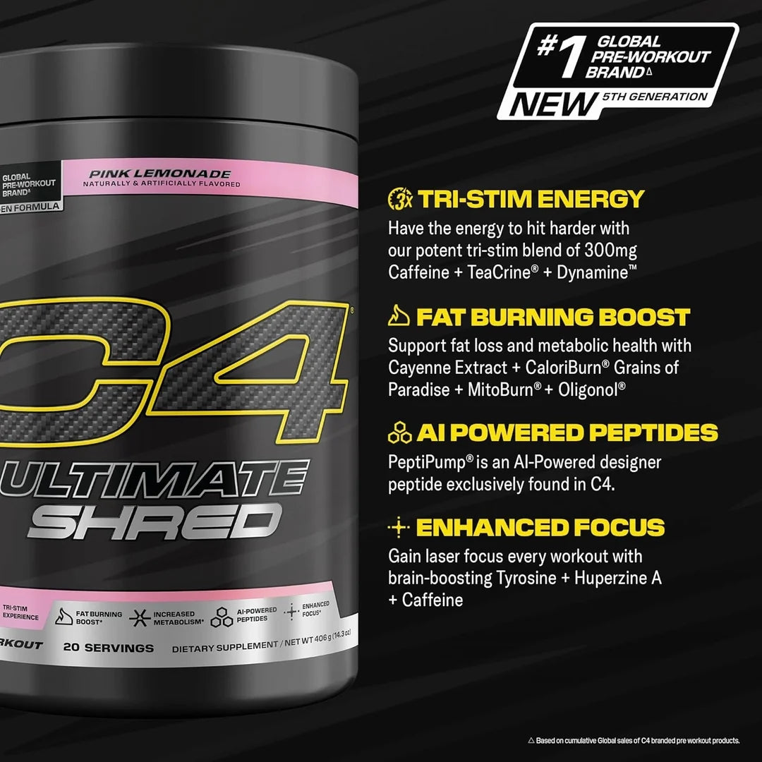 C4 / Cellucor, C4® Ultimate Shred, Pre-Workout, Pink Lemonade, 14.3 oz (406 g)