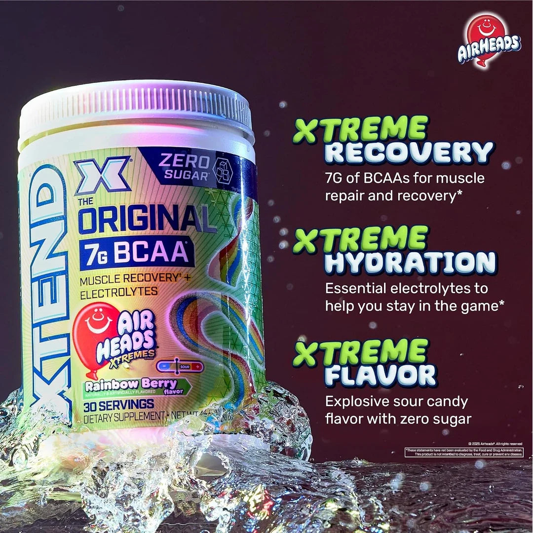 XTEND, 7G BCAA, Air Heads Extreme Candy® Rainbow Berry, 16 oz (447 g)