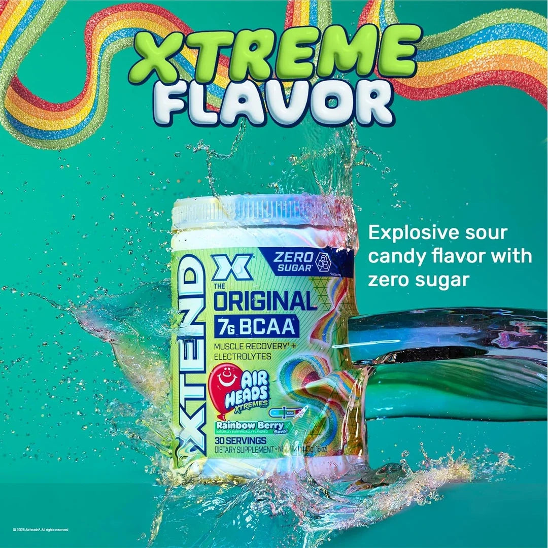XTEND, 7G BCAA, Air Heads Extreme Candy® Rainbow Berry, 16 oz (447 g)