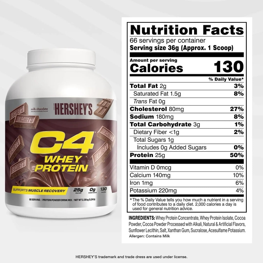 C4 / Cellucor, C4® Whey Protein, Hershey's Milk Chocolate, 5.24 lb (2.38 kg)