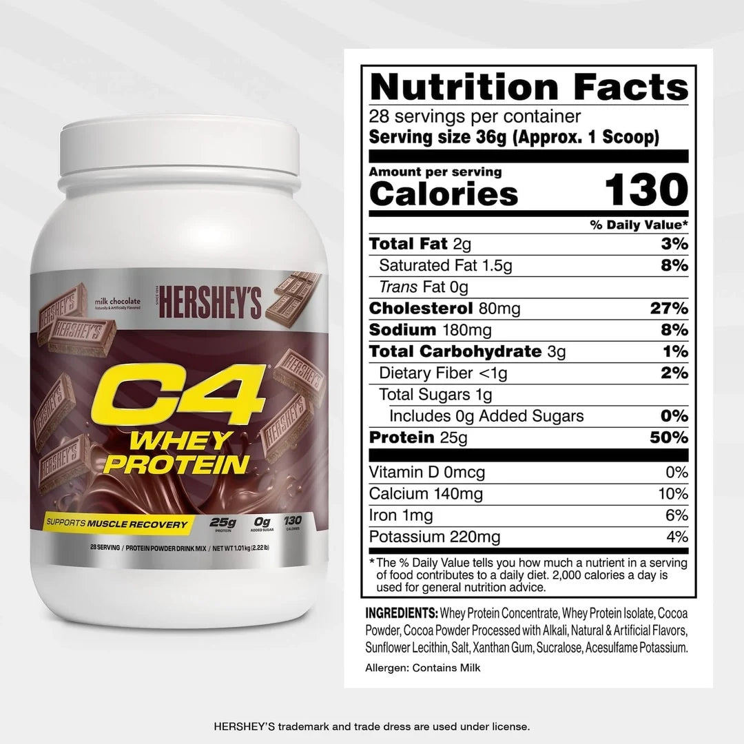 C4 / Cellucor, C4® Whey Protein, Hershey's Milk Chocolate , 2.22 lb (1.01 kg)