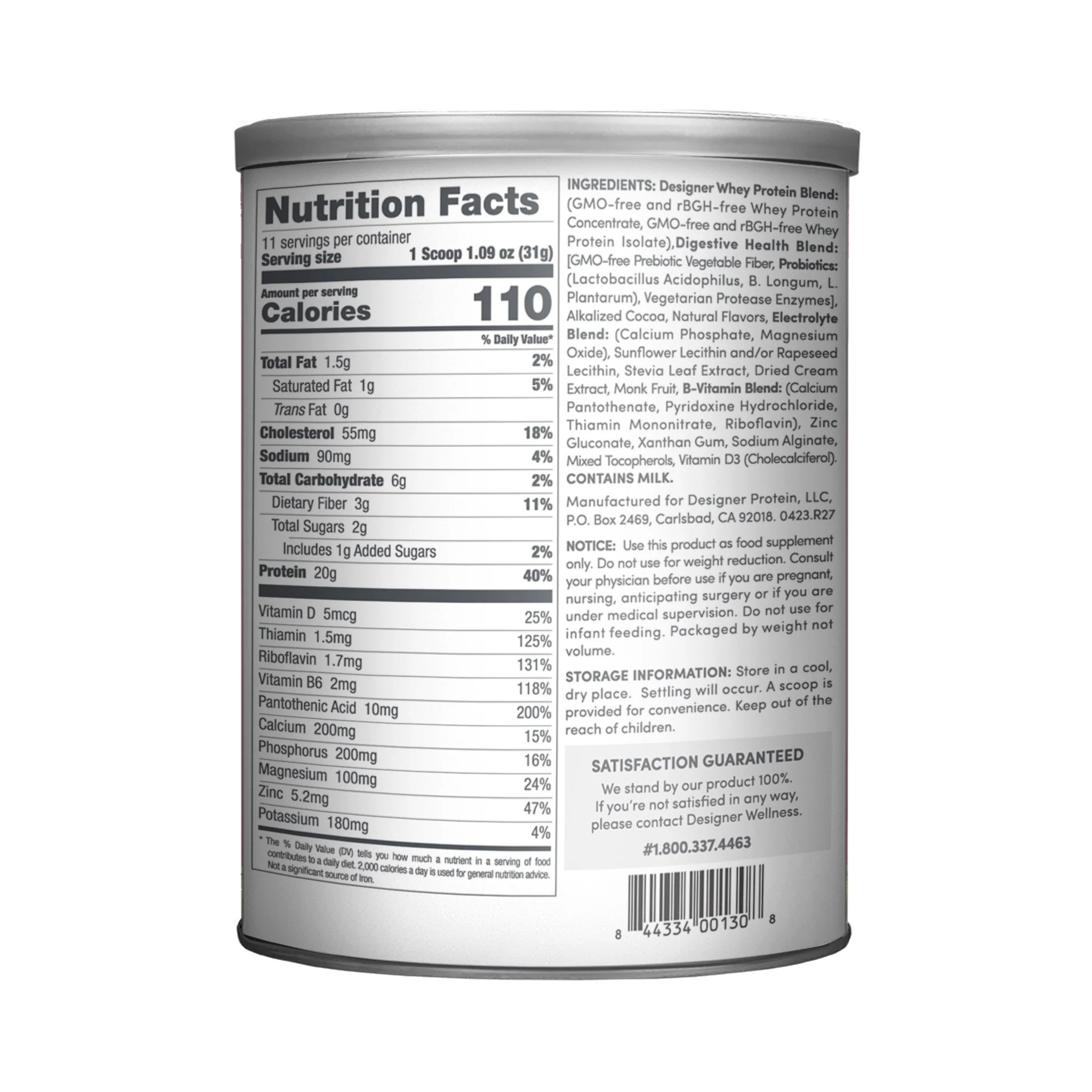 Designer Wellness, Designer Whey, Natural 100% Whey Protein Powder, Gourmet Chocolate, 12 oz, 340 g