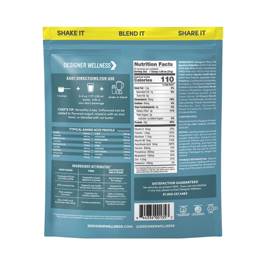 Designer Wellness, Designer Whey, Natural 100% Whey Protein Powder, Purely Unflavored, 2 lb, 908 g