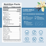 Designer Wellness, Designer Egg, Whole Egg Multifunction Protein Powder, Classic Vanilla, 12.4 oz (352 g)