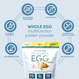 Designer Wellness, Designer Egg, Whole Egg Multifunction Protein Powder, Classic Vanilla, 12.4 oz (352 g)