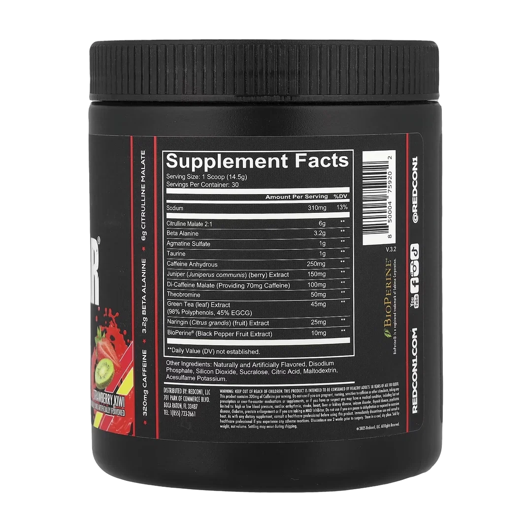 Redcon1, Total War®, Pre-Workout, Strawberry Kiwi, 15.56 oz (441 g)