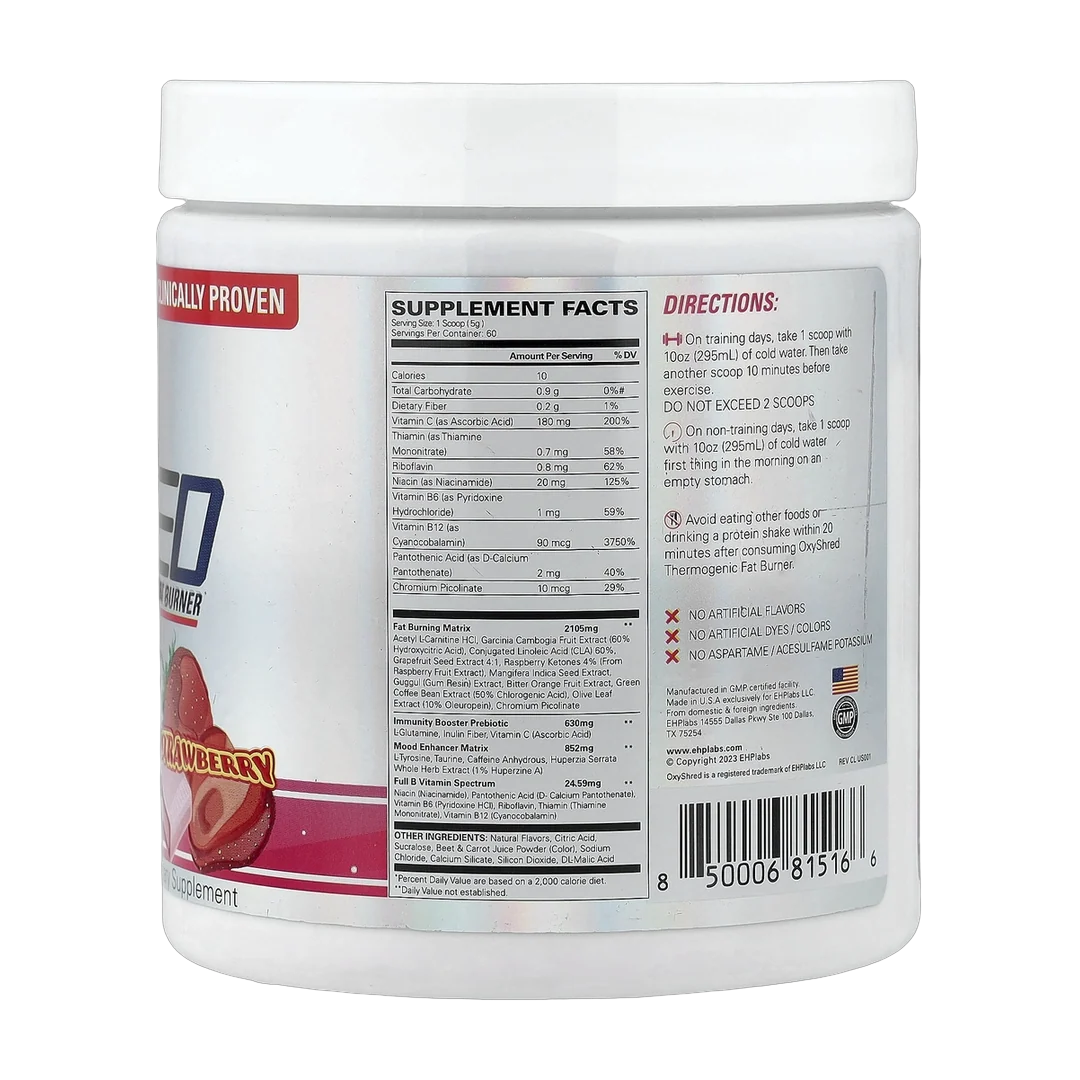 EHPlabs, OxyShred, Thermogenic Fat Burner, Cosmic Blast, Strawberry, 10.51 oz (298 g)