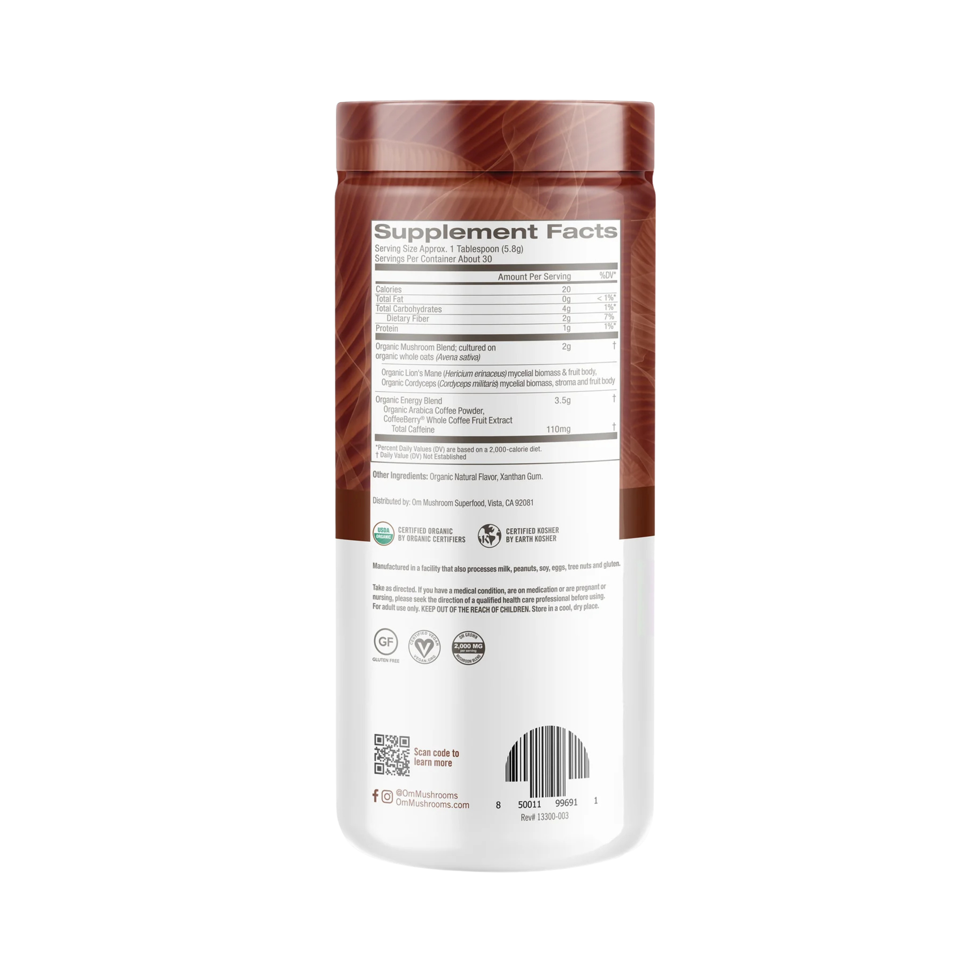 Om Mushrooms, Superfood Mushroom Blend, Coffee , 6.13 oz, 174 g