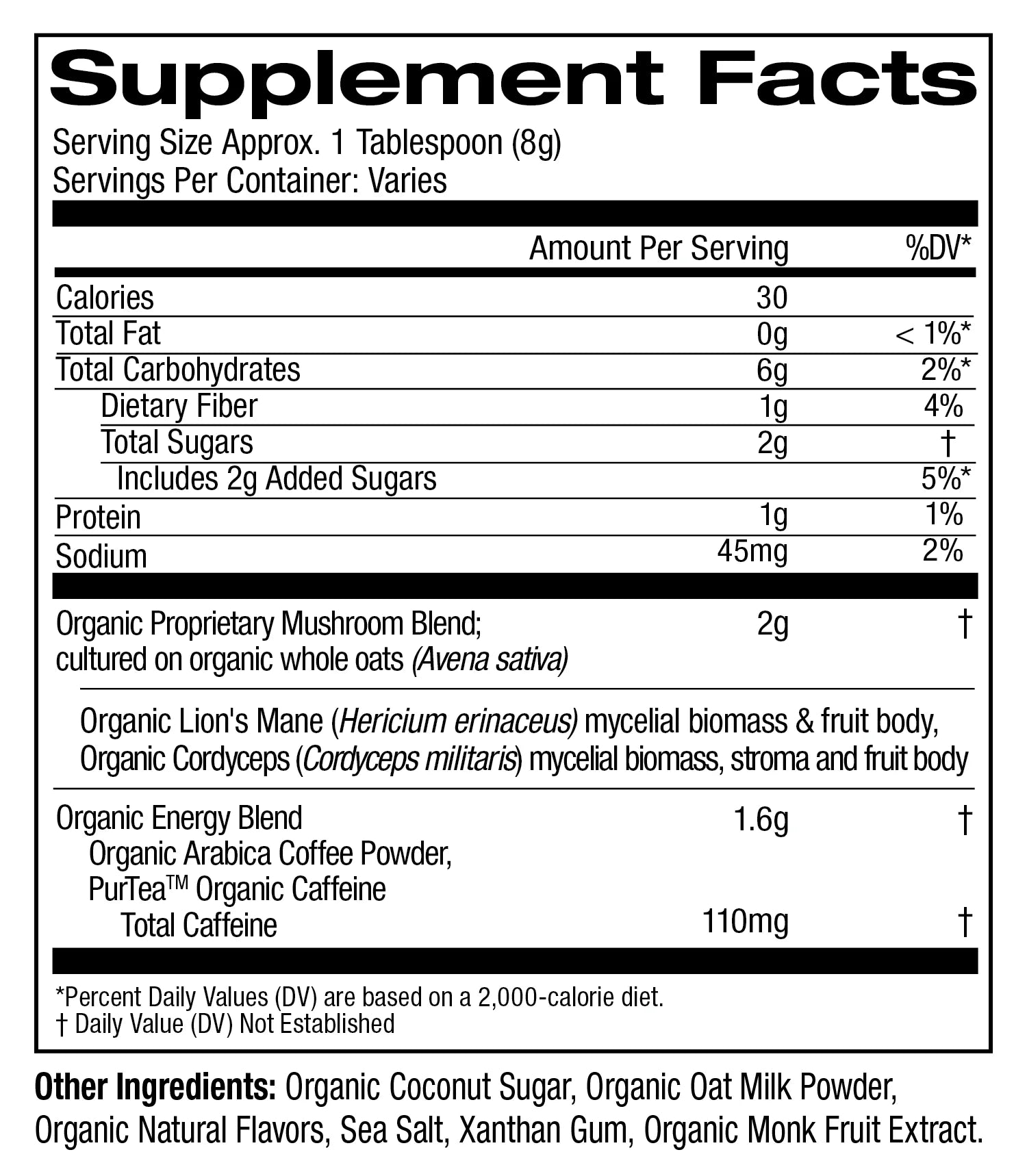 Om Mushrooms, Superfood Mushroom Blend, Coffee Latte, 8.47 oz, 240 g